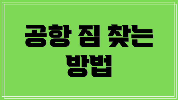 공항 짐 찾는 방법