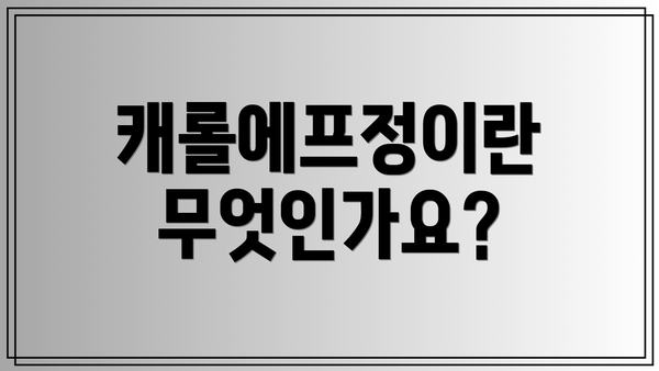 캐롤에프정이란 무엇인가요?