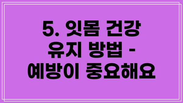 5. 잇몸 건강 유지 방법 – 예방이 중요해요