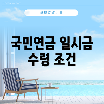 국민연금 일시금 수령 조건