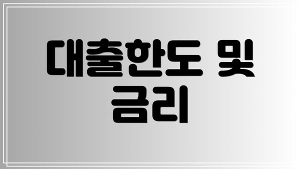 대출한도 및 금리