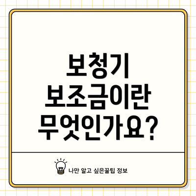 보청기 보조금이란 무엇인가요?