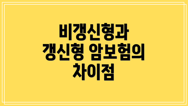 비갱신형과 갱신형 암보험의 차이점