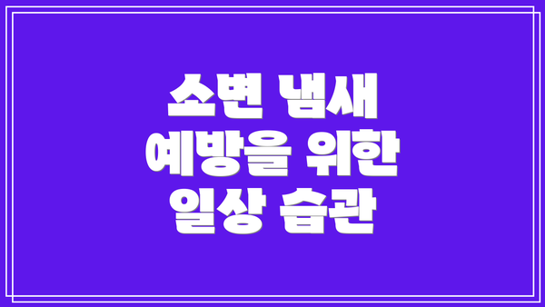 소변 냄새 예방을 위한 일상 습관