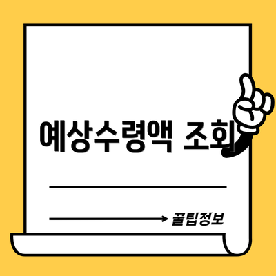 예상수령액 조회