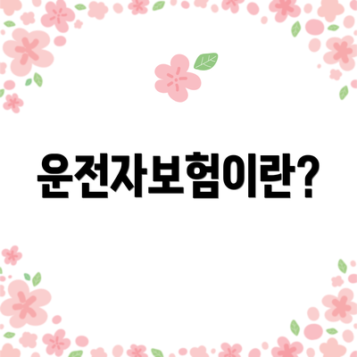 운전자보험이란?