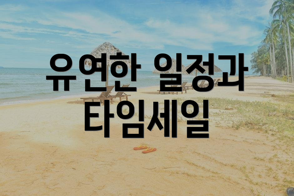 유연한 일정과 타임세일