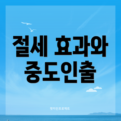 절세 효과와 중도인출