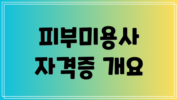 피부미용사 자격증 개요