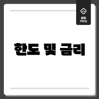 한도 및 금리