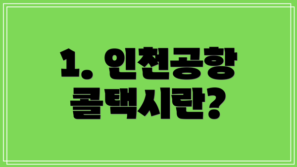 1. 인천공항 콜택시란?
