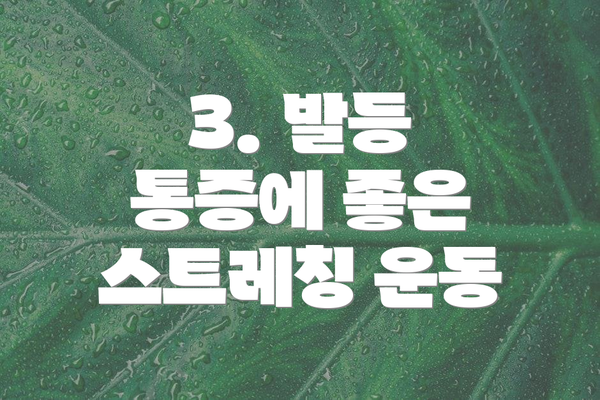 3. 발등 통증에 좋은 스트레칭 운동