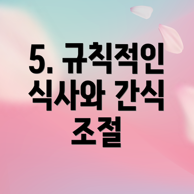 5. 규칙적인 식사와 간식 조절