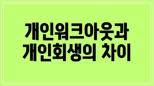 개인워크아웃과 개인회생의 차이