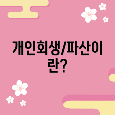 개인회생/파산이란?