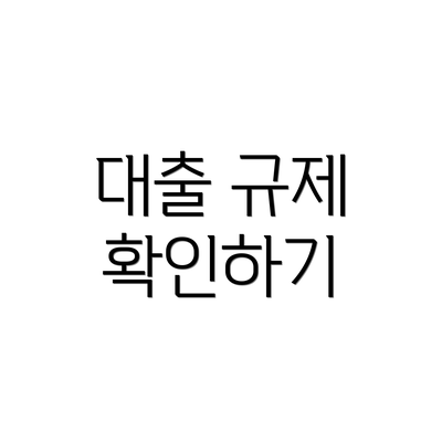 대출 규제 확인하기