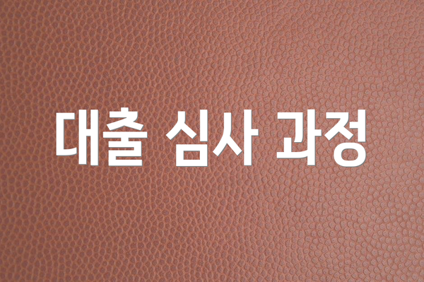 대출 심사 과정