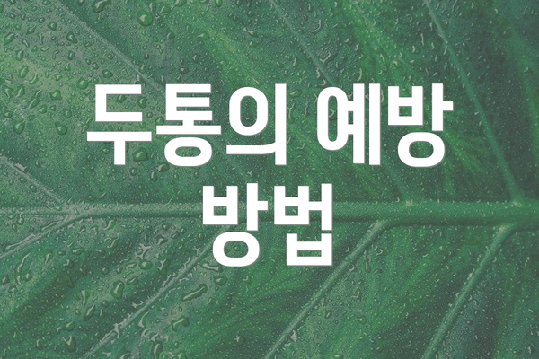 두통의 예방 방법