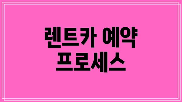 렌트카 예약 프로세스