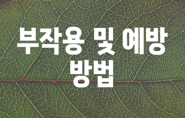 부작용 및 예방 방법