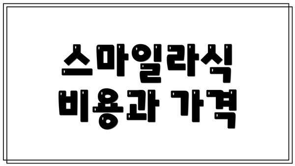 스마일라식 비용과 가격