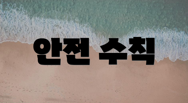 안전 수칙