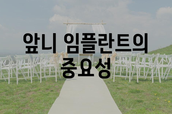 앞니 임플란트의 중요성