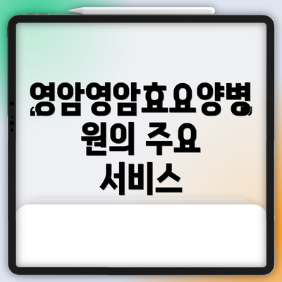 영암영암효요양병원의 주요 서비스