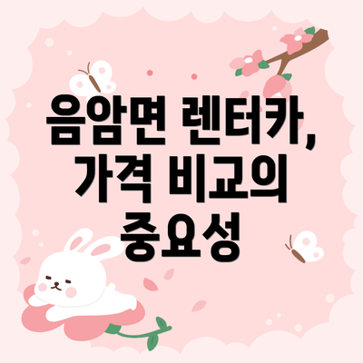 음암면 렌터카, 가격 비교의 중요성