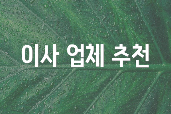 이사 업체 추천