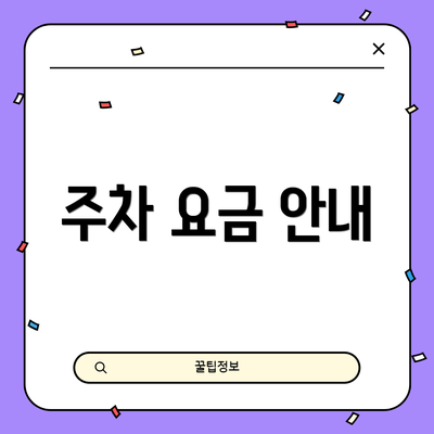 주차 요금 안내
