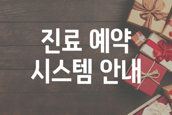 진료 예약 시스템 안내