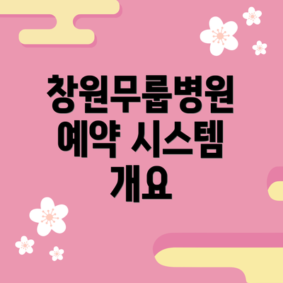 창원무룹병원 예약 시스템 개요