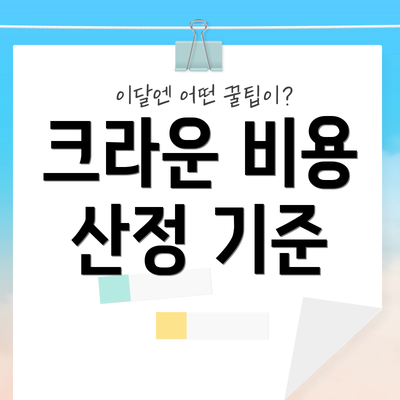 크라운 비용 산정 기준