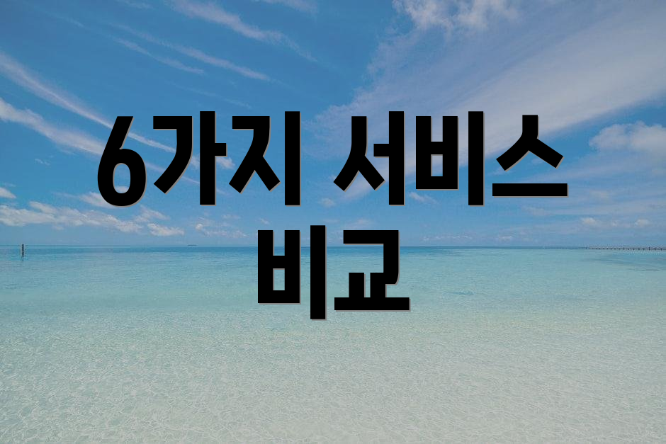 6가지 서비스 비교