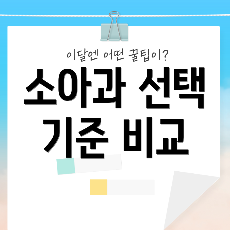 소아과 선택 기준 비교