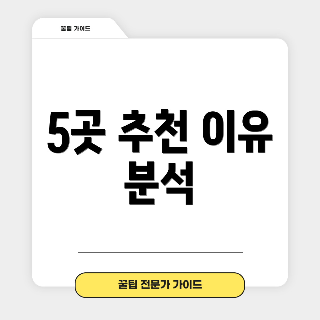 5곳 추천 이유 분석