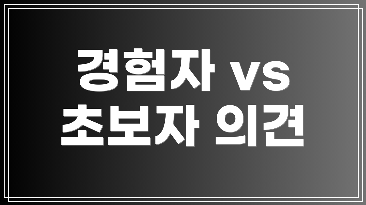 경험자 vs 초보자 의견