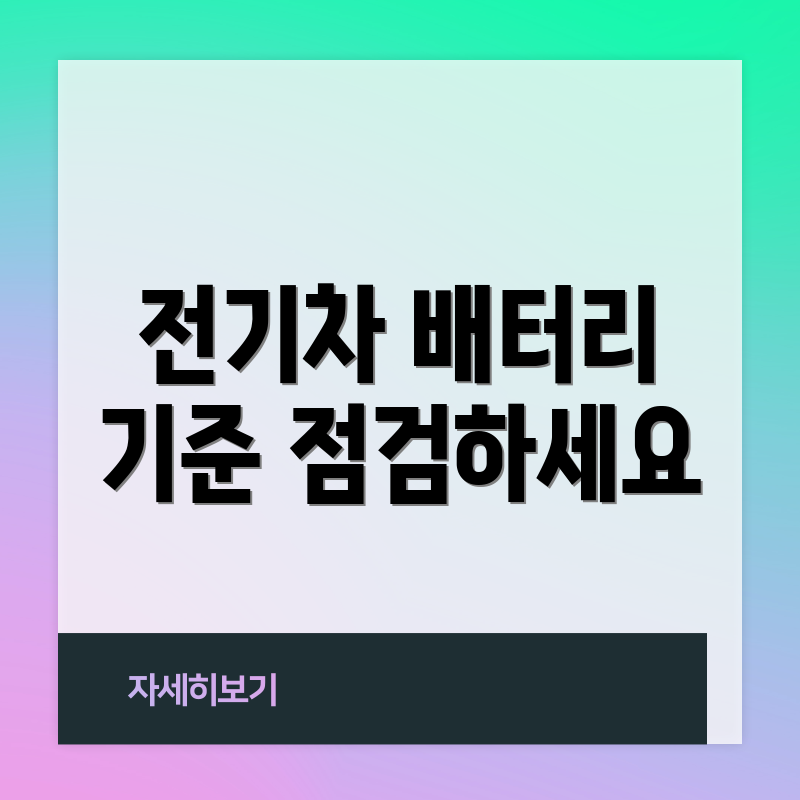 전기차 배터리 기준 점검하세요
