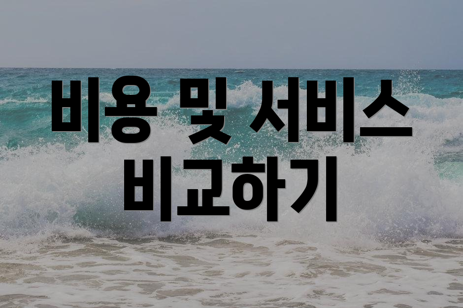 비용 및 서비스 비교하기