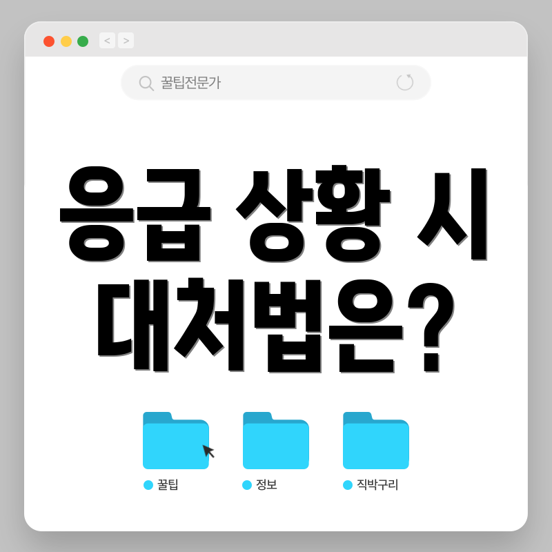 응급 상황 시 대처법은?