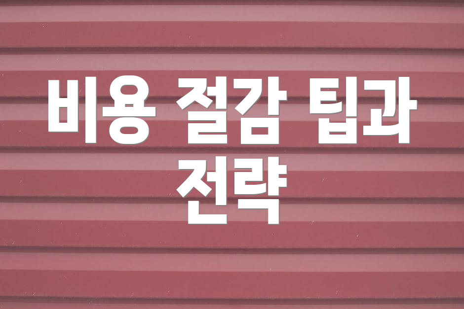 비용 절감 팁과 전략