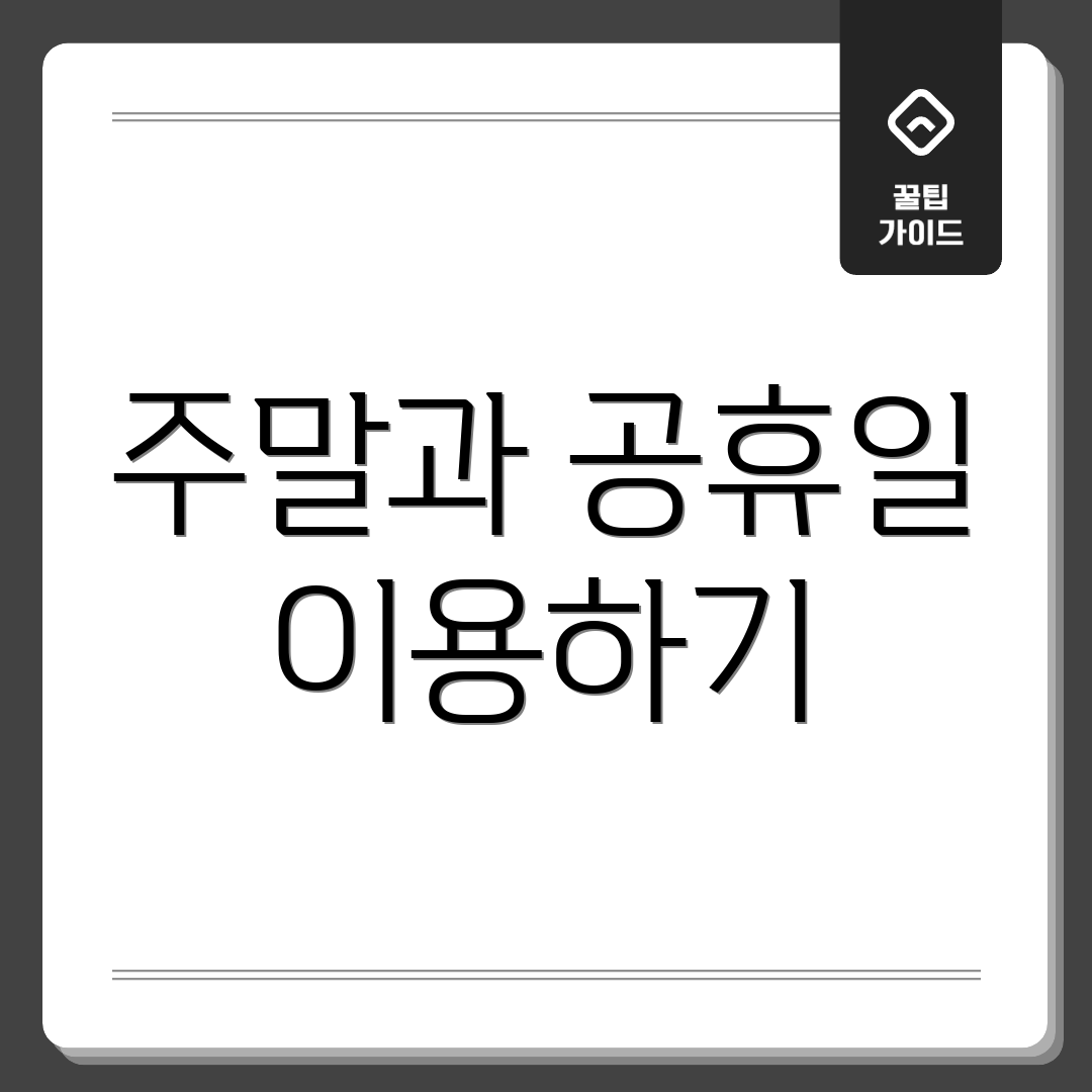 주말과 공휴일 이용하기