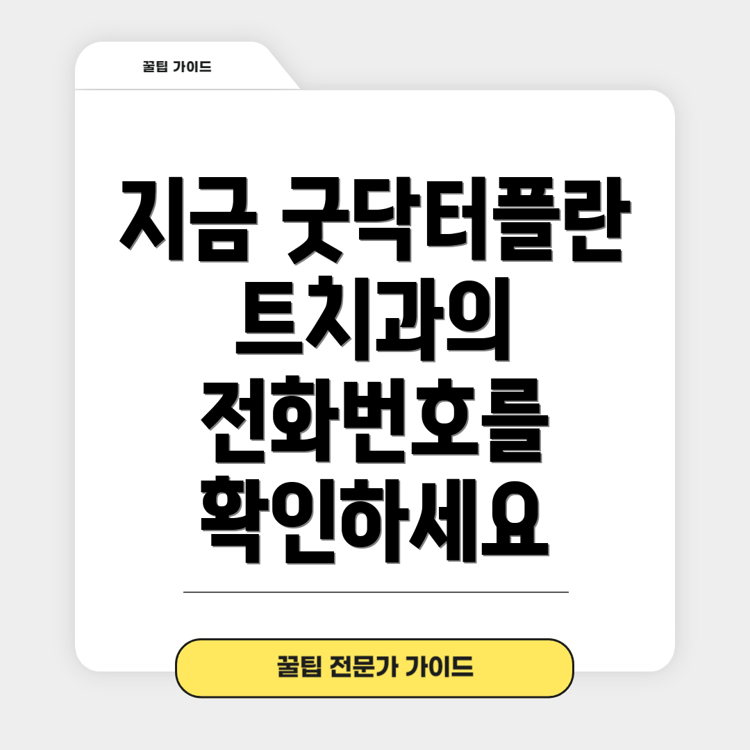 지금 굿닥터플란트치과의 전화번호를 확인하세요