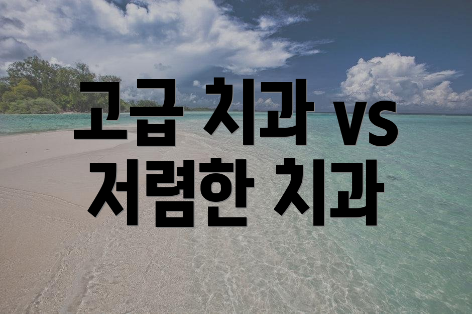 고급 치과 vs 저렴한 치과