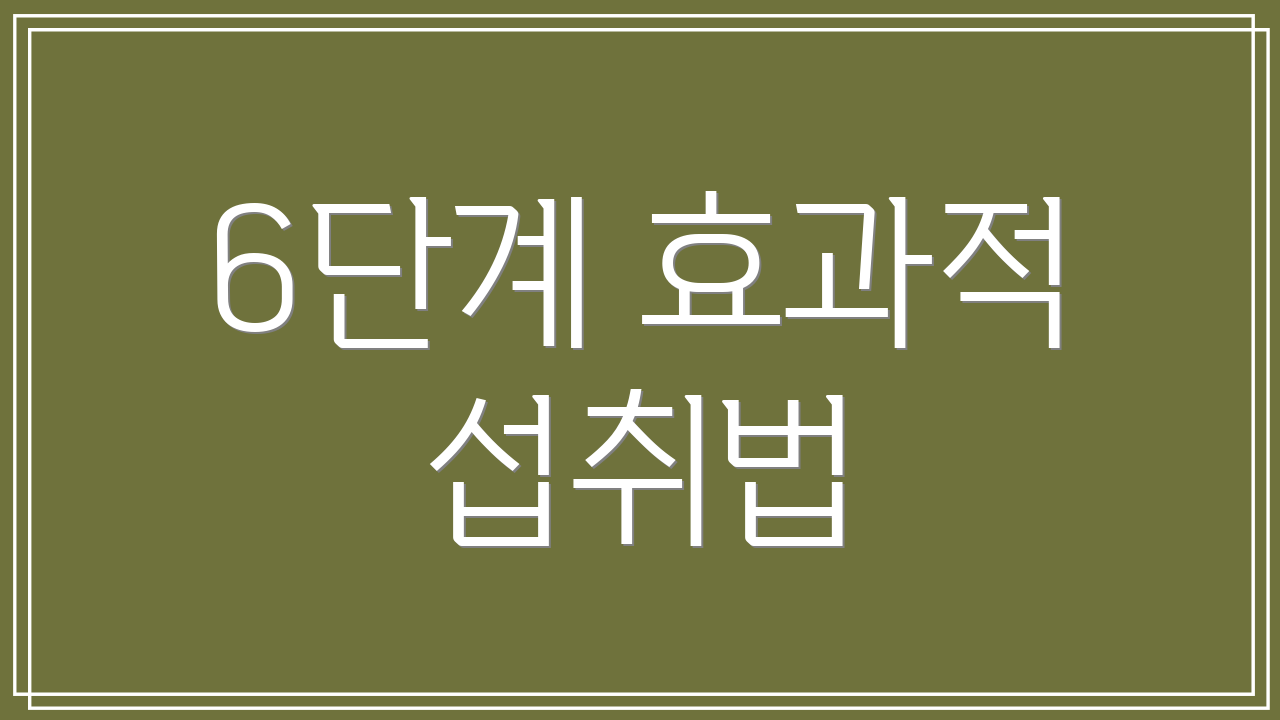 6단계 효과적 섭취법