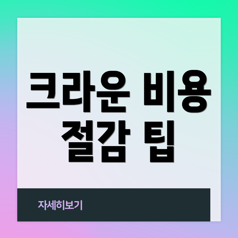 크라운 비용 절감 팁