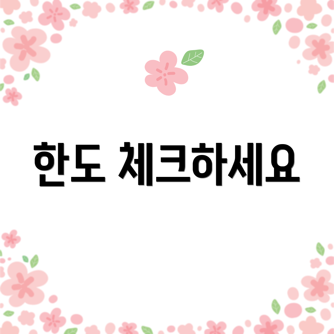 한도 체크하세요