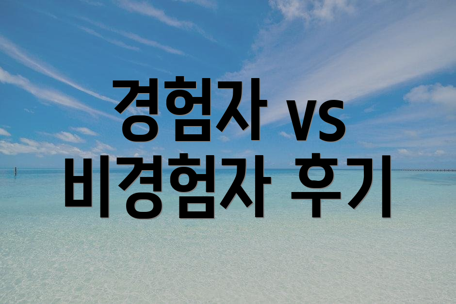 경험자 vs 비경험자 후기