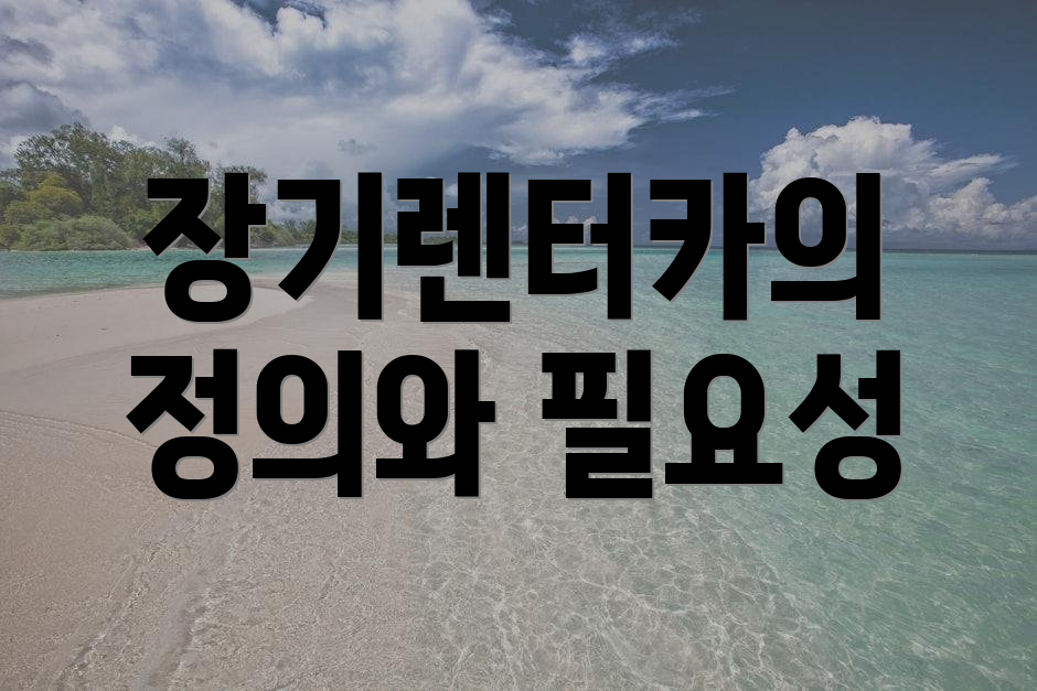 장기렌터카의 정의와 필요성